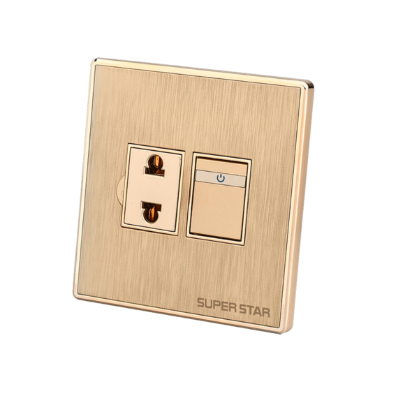 Glamour Two Pin Socket With Switch